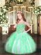 Sleeveless Lace Up Floor Length Appliques and Ruffles Girls Pageant Dresses