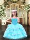 Sleeveless Lace Up Floor Length Beading and Ruffled Layers Pageant Dresses