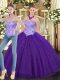 Pretty Sleeveless Beading Lace Up Quinceanera Dress