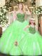 Charming Organza Lace Up Quince Ball Gowns Sleeveless Floor Length Beading and Ruffles