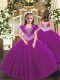 Sleeveless Floor Length Beading Lace Up Girls Pageant Dresses with Fuchsia
