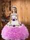 Affordable Floor Length Lilac Pageant Dress Wholesale Straps Sleeveless Lace Up