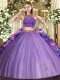 Custom Fit Floor Length Multi-color Sweet 16 Dresses High-neck Sleeveless Zipper