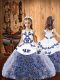 Fabric With Rolling Flowers Straps Sleeveless Lace Up Embroidery and Ruffles Little Girls Pageant Dress Wholesale in Multi-color