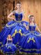 Extravagant Royal Blue Sleeveless Satin and Organza Lace Up Sweet 16 Quinceanera Dress for Sweet 16 and Quinceanera