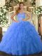 Exceptional Sleeveless Lace Up Floor Length Ruffles Sweet 16 Quinceanera Dress