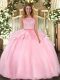 Sleeveless Lace Clasp Handle Quinceanera Gown