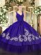 Stunning Purple Backless V-neck Beading and Lace and Appliques Sweet 16 Dresses Taffeta Sleeveless