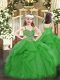 Sweet Beading and Ruffles Pageant Dress for Womens Green Lace Up Sleeveless Floor Length