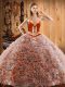 Sexy Multi-color 15th Birthday Dress Military Ball and Sweet 16 and Quinceanera with Embroidery Sweetheart Sleeveless Sweep Train Lace Up