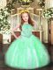 Apple Green Pageant Gowns For Girls Party and Quinceanera with Beading and Ruffles Scoop Sleeveless Zipper