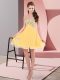 Beauteous Mini Length Gold Prom Party Dress Sweetheart Sleeveless Lace Up