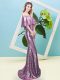 Lilac Off The Shoulder Neckline Sequins Homecoming Dress Half Sleeves Zipper