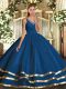 Free and Easy Blue Sleeveless Ruffled Layers Floor Length 15th Birthday Dress