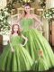 Beading Quinceanera Gowns Olive Green Lace Up Sleeveless Floor Length