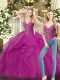 Graceful Sleeveless Beading and Ruffles Lace Up Quinceanera Gown