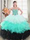 Colorful Multi-color Sweetheart Neckline Beading and Ruffled Layers Quinceanera Gowns Sleeveless Lace Up