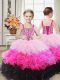 Custom Made Floor Length Multi-color Girls Pageant Dresses Organza Sleeveless Beading and Ruffles