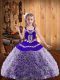 Discount Multi-color Straps Neckline Embroidery and Ruffles Pageant Gowns For Girls Sleeveless Lace Up