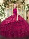 Beauteous Sleeveless Embroidery and Ruffled Layers Clasp Handle Sweet 16 Quinceanera Dress