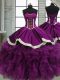 Elegant Floor Length Purple Vestidos de Quinceanera Sweetheart Sleeveless Lace Up