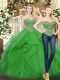 Elegant Green Tulle Lace Up Sweetheart Sleeveless Floor Length Quinceanera Gown Beading and Ruffles