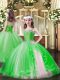 Hot Sale Lace Up Little Girl Pageant Dress Beading Sleeveless Floor Length
