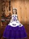 Lovely Ball Gowns Pageant Dress Womens Purple Straps Tulle Sleeveless Floor Length Lace Up