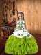 Yellow Green Ball Gowns Straps Sleeveless Organza Floor Length Lace Up Beading and Embroidery Pageant Dress Toddler