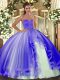Colorful Sleeveless Floor Length Beading Lace Up Sweet 16 Dress with Lavender