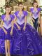 Wonderful Purple Lace Up Sweet 16 Dresses Beading and Ruffles Sleeveless Floor Length