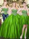 Green 15 Quinceanera Dress Military Ball and Sweet 16 and Quinceanera with Beading Sweetheart Sleeveless Lace Up