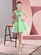 Dramatic Apple Green Prom Gown Prom and Party with Beading and Bowknot Bateau Sleeveless Zipper