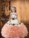 Sleeveless Lace Up Floor Length Embroidery and Ruffles Glitz Pageant Dress