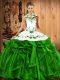 Clearance Floor Length Lace Up 15 Quinceanera Dress for Military Ball and Sweet 16 and Quinceanera with Embroidery and Ruffles