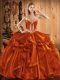 Organza Sleeveless Floor Length 15th Birthday Dress and Embroidery