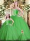 Cute Floor Length Ball Gowns Sleeveless Green Sweet 16 Dresses Lace Up