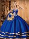 Superior Sweetheart Sleeveless Lace Up Sweet 16 Quinceanera Dress Blue Satin and Tulle