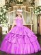 Excellent Sleeveless Beading and Ruffled Layers Lace Up Little Girls Pageant Dress