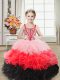 Multi-color Sleeveless Beading and Ruffles Floor Length Child Pageant Dress