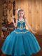 Custom Designed Sleeveless Embroidery and Ruffles Lace Up Pageant Dress Womens