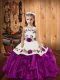 Unique Sleeveless Lace Up Floor Length Embroidery and Ruffles Little Girls Pageant Dress Wholesale