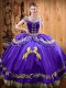 Ball Gowns 15 Quinceanera Dress Eggplant Purple Off The Shoulder Satin and Organza Sleeveless Floor Length Lace Up