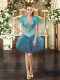Wonderful Mini Length Teal Dress for Prom Sweetheart Sleeveless Lace Up