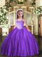 Appliques Pageant Dress for Girls Lavender Lace Up Sleeveless Floor Length