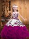 Fantastic Straps Sleeveless Organza Little Girl Pageant Gowns Embroidery and Ruffles Lace Up