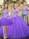 Eggplant Purple Ball Gowns Sweetheart Sleeveless Tulle Floor Length Zipper Appliques Sweet 16 Quinceanera Dress