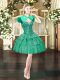 Discount Mini Length Ball Gowns Sleeveless Dark Green Prom Dresses Lace Up