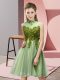 Sleeveless Tulle Knee Length Lace Up Dama Dress for Quinceanera in with Appliques