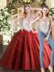 Free and Easy Wine Red Quinceanera Gowns Military Ball and Sweet 16 and Quinceanera with Beading Scoop Sleeveless Zipper